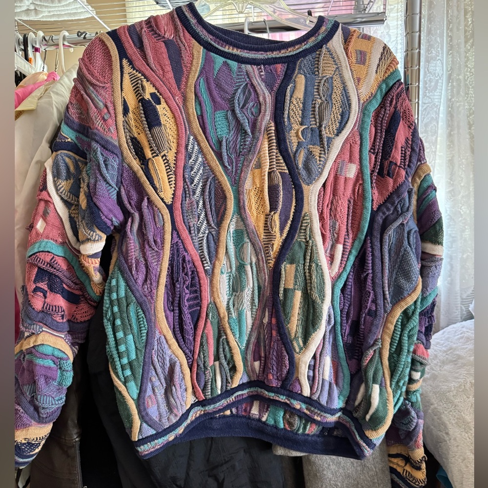 Multicolor cable knit sweater